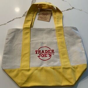 Trader Joes Mini Tote NWT yellow
